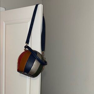 Women’s Multi-Color Leather Crossbody Bag - Navy Strap